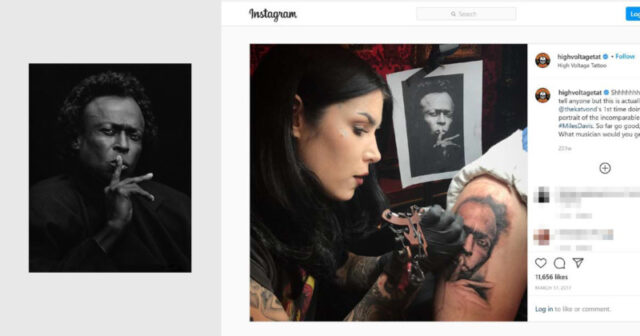Tattoo artist sued for 'copying' Miles Davis portrait - Inside Imaging